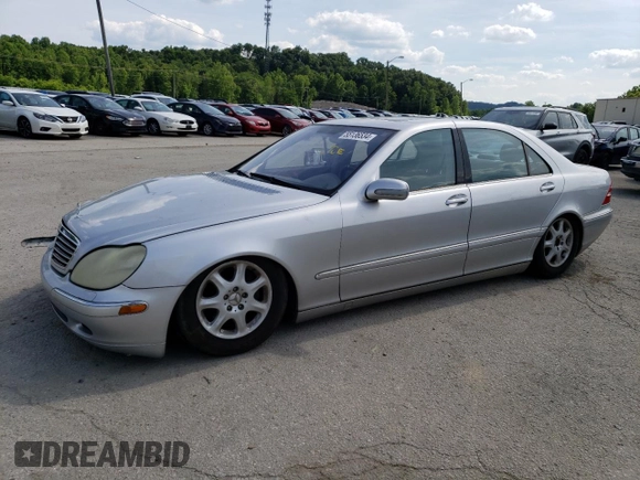 2001 Mercedes-Benz S-Class with VIN WDBNG70J31A196545, listed as a Copart auction lot 55136534 with 168,841 mi miles and Non Repairable. Bid and sale history available at carsss.com. Image 1.