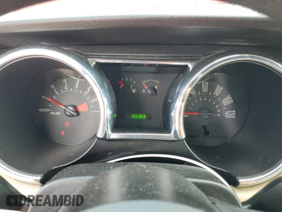 2008 Ford Mustang Deluxe with VIN 1ZVHT84N185158146, listed as a Copart auction lot 56237985 with 105,968 mi miles and Salvage title. Bid and sale history available at DreamBid. Image 9.