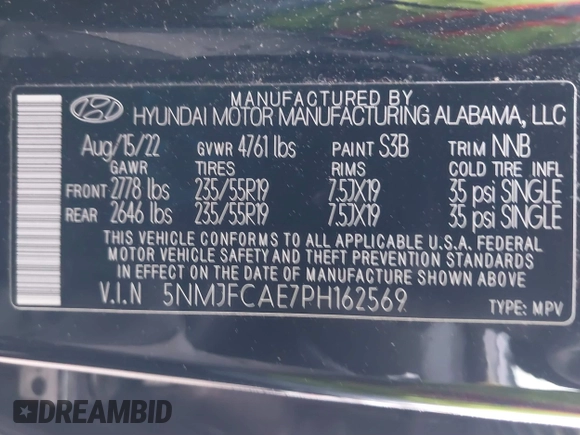 2023 Hyundai Tucson SEL with VIN 5NMJFCAE7PH162569, listed as a IAAI auction lot 41775805 with 40,537 mi miles and . Bid and sale history available at carsss.com. Image 9.