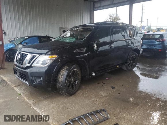 2020 Nissan Armada Platinum with VIN JN8AY2NF5L9360925, listed as a Copart auction lot 73123524 with Not Provided miles and Salvage Title. Bid and sale history available at carsss.com. Image 1.