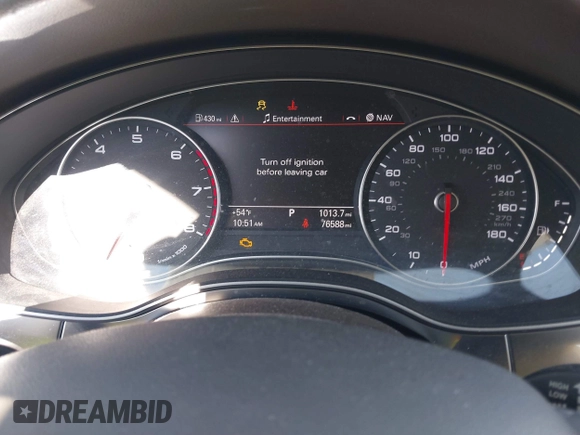 2014 Audi A6 Premium Plus with VIN WAUDFAFCXEN044683, listed as a IAAI auction lot 41754336 with 76,588 mi miles and . Bid and sale history available at DreamBid. Image 7.