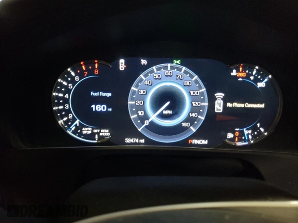 2016 Cadillac CT6 Premium Luxury AWD with VIN 1G6KF5RS4GU163667, listed as a Copart auction lot 79191604 with 52,474 mi miles and Salvage Title. Bid and sale history available at DreamBid. Image 9.