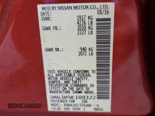 2017 Nissan Altima SR with VIN 1N4AL3AP5HC109322, listed as a Copart auction lot 56933515 with 96,914 mi miles and Salvage title. Bid and sale history available at DreamBid. Image 13.