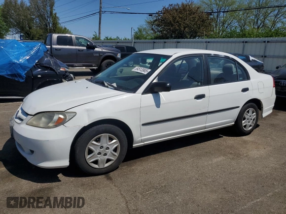 2004 Honda Civic VP with VIN 2HGES16384H536205, listed as a Copart auction lot 54513965 with 200,508 mi miles and Clean Title. Bid and sale history available at carsss.com. Image 1.