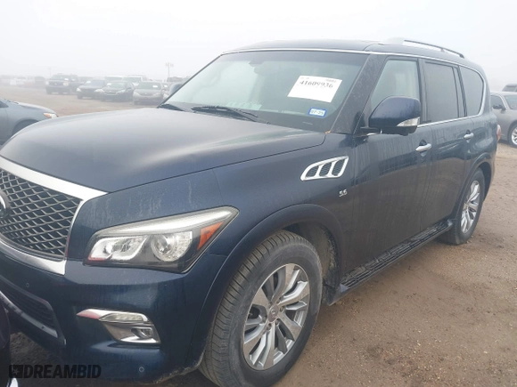 2015 Infiniti QX80 with VIN JN8AZ2NF2F9571792, listed as a IAAI auction lot 41609936 with 1 mi miles. Bid and sale history available at carsss.com. Image 16.