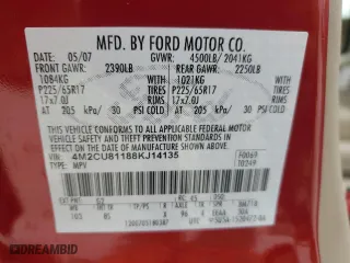 2008 Mercury Mariner with VIN 4M2CU81188KJ14135, listed as a Copart auction lot 73584064 with 210,670 mi miles and Clean Title. Bid and sale history available at carsss.com. Image 13.