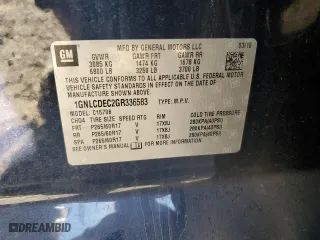 2016 Chevrolet Tahoe Commercial with VIN 1GNLCDEC2GR336583, listed as a Copart auction lot 85551804 with 101,284 mi miles and Salvage Title. Bid and sale history available at carsss.com. Image 14.