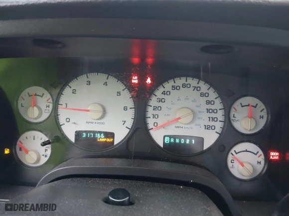 2003 Dodge Ram 1500 ST with VIN 1D7HA16D33J574855, listed as a IAAI auction lot 41977170 with 317,166 mi miles. Bid and sale history available at carsss.com. Image 7.