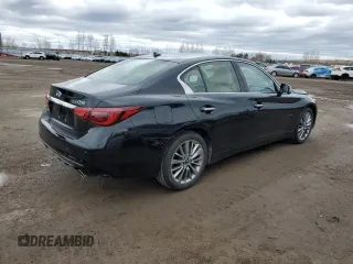 2023 Infiniti Q50 Luxe with VIN JN1EV7BR1PM543584, listed as a Copart auction lot 53582905 with Not provided miles and Clean title. Bid and sale history available at DreamBid. Image 3.