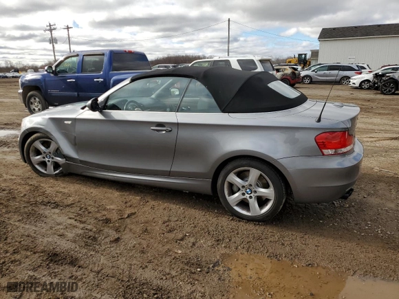 2011 BMW 1 Series 135i with VIN WBAUN7C53BVM25167, listed as a Copart auction lot 80365734 with 0 mi miles and Salvage Title. Bid and sale history available at carsss.com. Image 2.