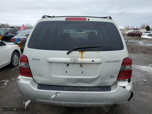 2006 Toyota Highlander with VIN JTEHP21A360144728, listed as a Copart auction lot 43273825 with 313,349 mi miles and Salvage Title. Bid and sale history available at carsss.com. Image 6.