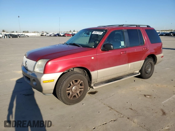 2004 Mercury Mountaineer Convenience z VIN 4M2ZU86E44UJ24522, wystawiony jako Copart lot #50427595 z przebiegiem 195 544 mil mil oraz Szkody całkowita. Historia ofert i sprzedaży dostępna na DreamBid. Obrazek 1.