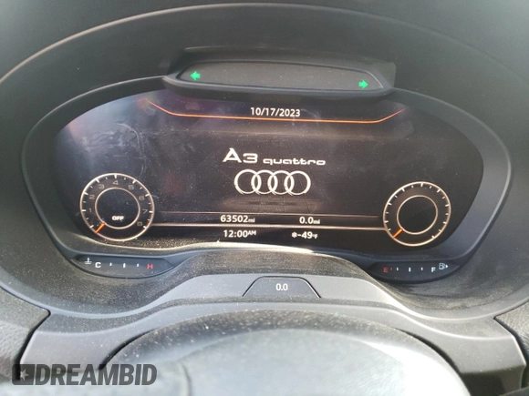2018 Audi A3 Sedan Premium Plus with VIN WAUJ8GFF1J1013852, listed as a Copart auction lot 72931903 with 63,502 mi miles. Bid and sale history available at carsss.com. Image 9.