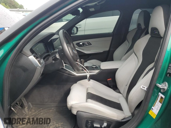 2021 BMW M3 with VIN WBS53AY06MFL18174, listed as a Copart auction lot 63284265 with 29,214 mi miles and Salvage title. Bid and sale history available at DreamBid. Image 7.