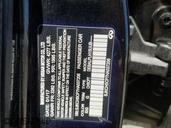 2017 Infiniti QX30 Premium with VIN SJKCH5CP7HA037206, listed as a Copart auction lot 53324685 with Not Provided miles and Clean Title. Bid and sale history available at DreamBid. Image 13.