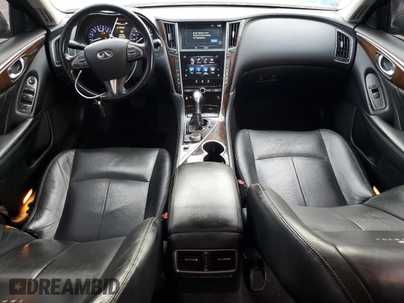 2014 Infiniti Q50 Sport with VIN JN1BV7ARXEM690245, listed as a Copart auction lot 47778955 with 143,477 mi miles and Salvage Title. Bid and sale history available at DreamBid. Image 8.