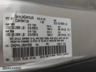 2003 Dodge Caravan Sport with VIN 2D4GP44L13R247935, listed as a IAAI auction lot 41940177 with 154,561 mi miles. Bid and sale history available at carsss.com. Image 9.