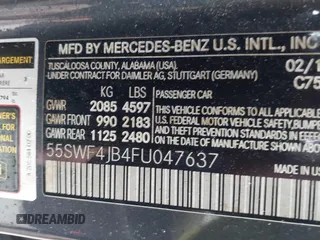 2015 Mercedes-Benz C-Class C 300 with VIN 55SWF4JB4FU047637, listed as a IAAI auction lot 42018519 with 78,297 mi miles. Bid and sale history available at carsss.com. Image 9.
