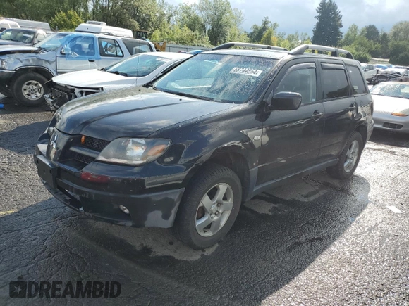 2003 Mitsubishi Outlander XLS with VIN JA4LZ41GX3U063460, listed as a Copart auction lot 68744554 with 186,447 mi miles and Salvage Title. Bid and sale history available at carsss.com. Image 1.
