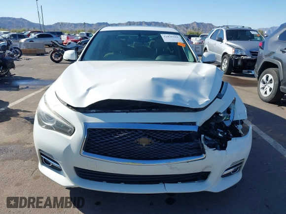 2014 Infiniti Q50 Hybrid Sport with VIN JN1AV7AP0EM691057, listed as a IAAI auction lot 41836162 with 147,477 mi miles and . Bid and sale history available at DreamBid. Image 12.