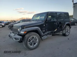 2019 Jeep Wrangler Unlimited Sahara with VIN 1C4HJXEN4KW567051, listed as a Copart auction lot 43479935 with 74,095 mi miles and Salvage Title. Bid and sale history available at carsss.com. Image 1.