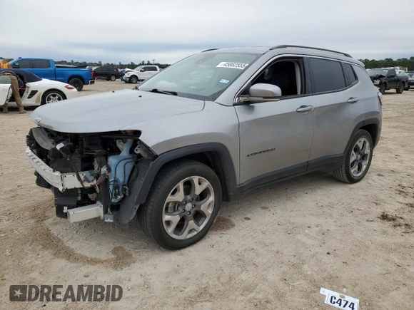 2021 Jeep Compass Limited with VIN 3C4NJCCB8MT573416, listed as a Copart auction lot 45882555 with 77,491 mi miles and Clean title. Bid and sale history available at DreamBid. Image 1.