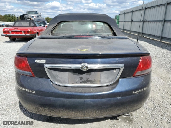 2001 Chrysler Sebring Limited with VIN 1C3EL65U01N711623, listed as a Copart auction lot 75607884 with 0 mi miles and Salvage Title. Bid and sale history available at carsss.com. Image 6.