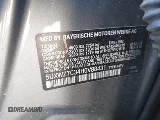 2017 BMW X3 sDrive28i with VIN 5UXWZ7C34H0V88431, listed as a IAAI auction lot 42048982 with 107,708 mi miles and . Bid and sale history available at DreamBid. Image 9.