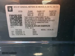 2019 Chevrolet Blazer RS with VIN 3GNKBJRS4KS689928, listed as a Copart auction lot 42967455 with 37,009 mi miles and Salvage Title. Bid and sale history available at carsss.com. Image 15.