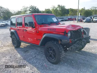 2020 Jeep Wrangler Unlimited Willys z VIN 1C4HJXDM1LW290451, wystawiony jako IAAI lot #42586990 z przebiegiem 64 163 mil mil oraz . Historia ofert i sprzedaży dostępna na DreamBid. Obrazek 1.