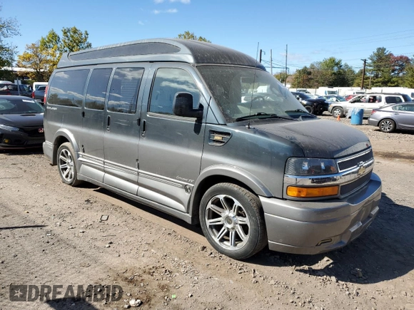 2017 Chevrolet Express Cargo with VIN 1GCWGAFG1H1107676, listed as a Copart auction lot 73634334 with 107,314 mi miles and Salvage title. Bid and sale history available at DreamBid. Image 4.