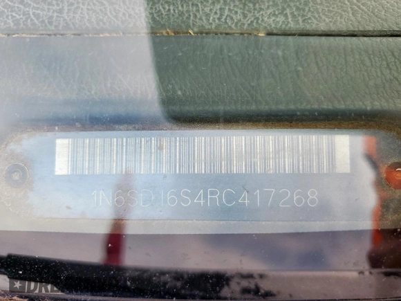 1994 Nissan Frontier XE with VIN 1N6SD16S4RC417268, listed as a Copart auction lot 47942355 with 321,725 mi miles and Salvage title. Bid and sale history available at DreamBid. Image 12.