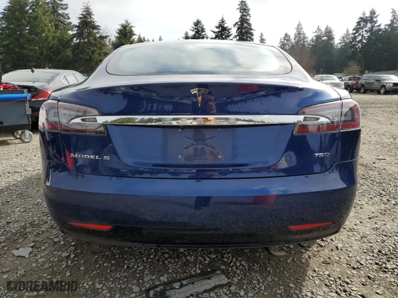 2017 Tesla Model S 100D with VIN 5YJSA1E25HF220415, listed as a Copart auction lot 49338705 with 59,457 mi miles and Salvage Title. Bid and sale history available at carsss.com. Image 6.