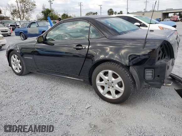 2002 Mercedes-Benz SLK-Class 2.3L Kompressor with VIN WDBKK49F82F266706, listed as a Copart auction lot 43707845 with 53,334 mi miles and Salvage Title. Bid and sale history available at carsss.com. Image 2.