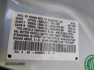 2004 Honda Odyssey EX-L with VIN 5FNRL189X4B012106, listed as a IAAI auction lot 41400222 with 229,674 mi miles and . Bid and sale history available at DreamBid. Image 9.