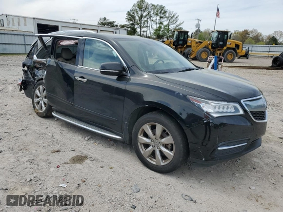 2014 Acura MDX Advance with VIN 5FRYD4H83EB037575, listed as a Copart auction lot 50621255 with 129,417 mi miles and Salvage Title. Bid and sale history available at DreamBid. Image 4.