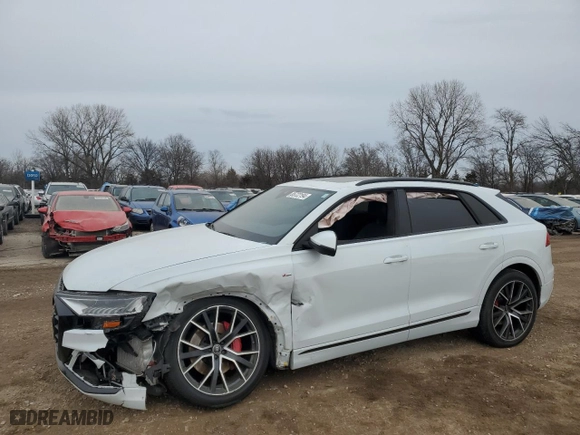 2022 Audi Q8 Premium Plus with VIN WA1EVBF10ND004501, listed as a Copart auction lot 85722194 with 37,592 mi miles and Salvage Title. Bid and sale history available at carsss.com. Image 1.