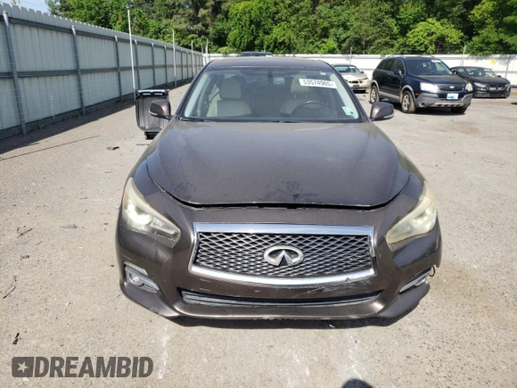 2014 Infiniti Q50 Premium with VIN JN1BV7AR7EM688839, listed as a Copart auction lot 53574965 with 157,861 mi miles and Clean Title. Bid and sale history available at carsss.com. Image 5.