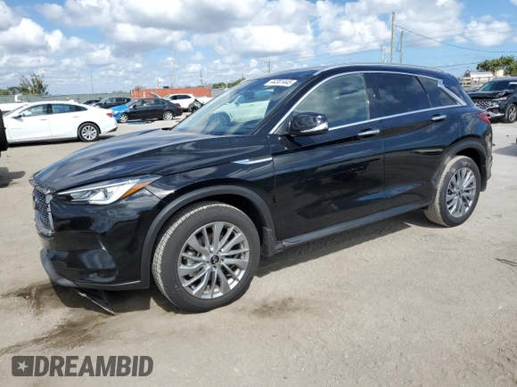 2024 Infiniti QX50 Luxe z VIN 3PCAJ5BA6RF105774, wystawiony jako Copart lot #44301445 z przebiegiem 2 532 mil mil oraz Szkoda całkowita • Salvage title. Historia ofert i sprzedaży dostępna na DreamBid. Obrazek 1.