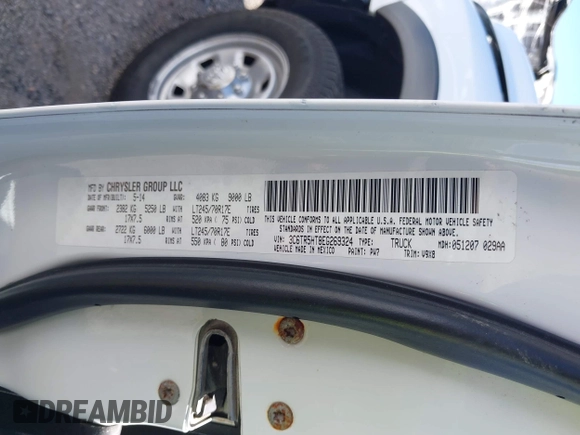 2014 Ram 2500 Tradesman with VIN 3C6TR5HT8EG269324, listed as a IAAI auction lot 42134846 with Not provided miles and . Bid and sale history available at DreamBid. Image 9.