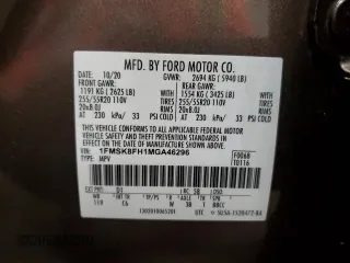 2021 Ford Explorer Limited с VIN 1FMSK8FH1MGA46296, выставлен на аукционе Copart как лот 60530105 с пробегом 69 796 миль миль и Списание • Salvage title. История ставок и продаж доступна на DreamBid. Изображение 13.