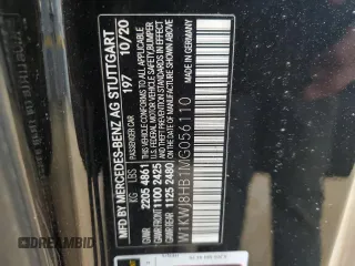 2021 Mercedes-Benz C with VIN W1KWJ8HB1MG056110, listed as a Copart auction lot 49998035 with Not Provided miles and Salvage Title. Bid and sale history available at DreamBid. Image 12.
