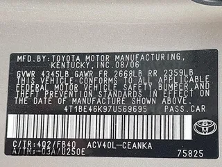 2007 Toyota Camry CE with VIN 4T1BE46K97U569695, listed as a IAAI auction lot 39701395 with 282,284 mi miles and . Bid and sale history available at DreamBid. Image 9.