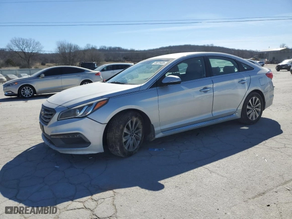 2016 Hyundai Sonata 2.4L Sport with VIN 5NPE34AF2GH428964, listed as a Copart auction lot 46876405 with 125,448 mi miles and Salvage Title. Bid and sale history available at carsss.com. Image 1.
