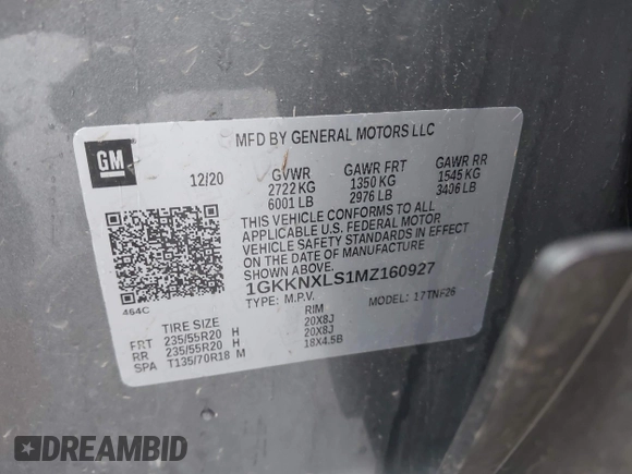 2021 GMC Acadia Denali z VIN 1GKKNXLS1MZ160927, wystawiony jako IAAI lot #42335027 z przebiegiem 60 014 mil mil oraz . Historia ofert i sprzedaży dostępna na DreamBid. Obrazek 9.