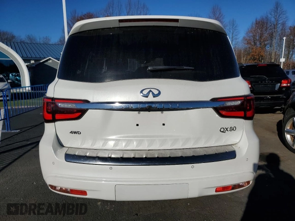 2022 Infiniti QX80 SENSORY with VIN JN8AZ2BEXN9291256, listed as a Copart auction lot 77907584 with 36,254 mi miles and Salvage Title. Bid and sale history available at carsss.com. Image 6.