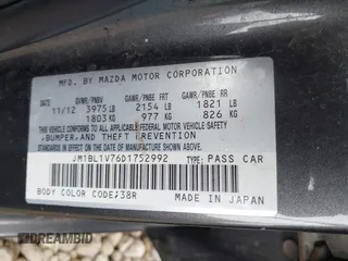 2013 Mazda 3 i Touring with VIN JM1BL1V76D1752992, listed as a IAAI auction lot 41868271 with 259,007 mi miles and . Bid and sale history available at carsss.com. Image 9.