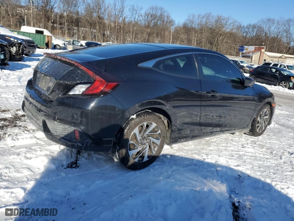2017 Honda Civic Coupe LX-P with VIN 2HGFC4B04HH307833, listed as a Copart auction lot 87824385 with 92,323 mi miles and Salvage Title. Bid and sale history available at carsss.com. Image 3.