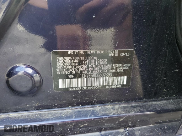 2013 Subaru WRX WRX с VIN JF1GR7E68DG802390, выставлен на аукционе Copart как лот 56313955 с пробегом 61 626 миль миль и Списание • Salvage title. История ставок и продаж доступна на DreamBid. Изображение 12.