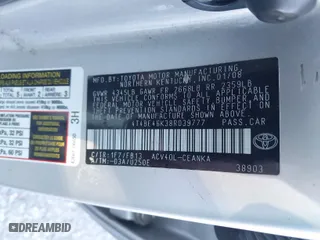 2008 Toyota Camry LE with VIN 4T4BE46K38R039777, listed as a IAAI auction lot 41287220 with 192,598 mi miles. Bid and sale history available at carsss.com. Image 9.
